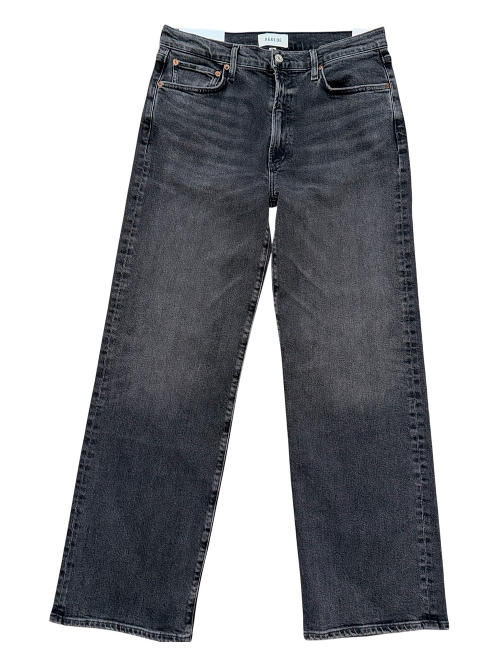 AGOLDE Harper Mid Rise Relaxed Straight Jeans Radius Black Wash Size 30 NWT